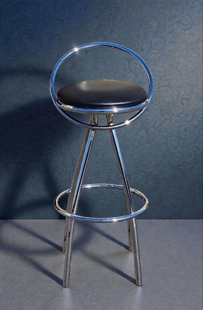 イタリアのデザイナーDolment (ドルメン)クロムメッキのカウンターチェア