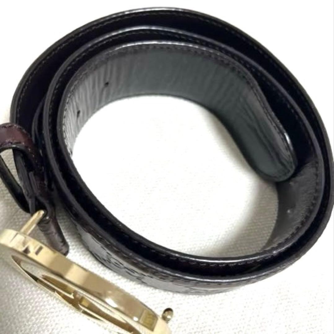 Gucci ブラウンレザーベルト ロゴバックル