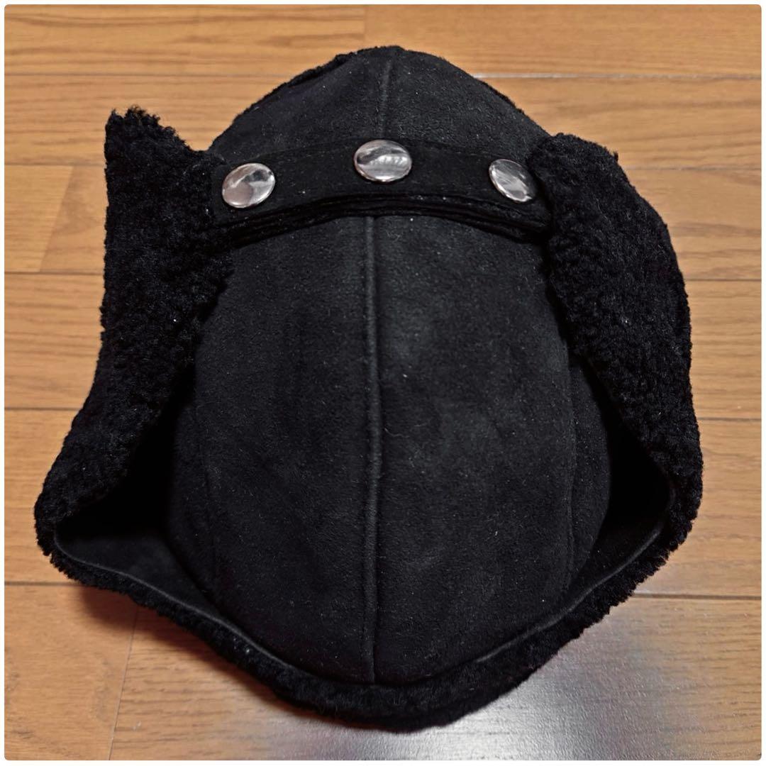 【本日最終超特価】 CYBERDYNE ラムスキンムートンアビエーターキャップ