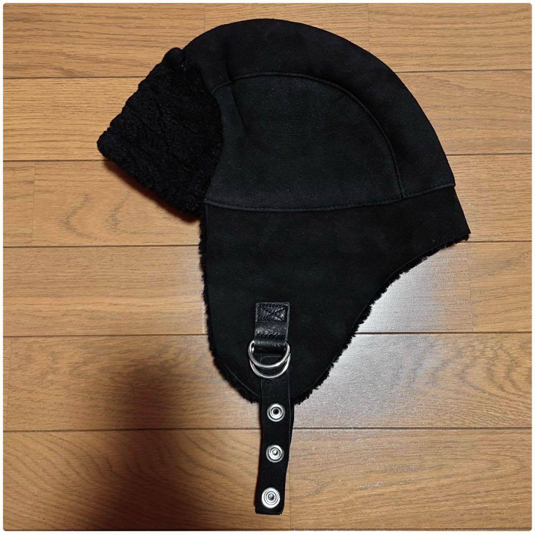 【本日最終超特価】 CYBERDYNE ラムスキンムートンアビエーターキャップ