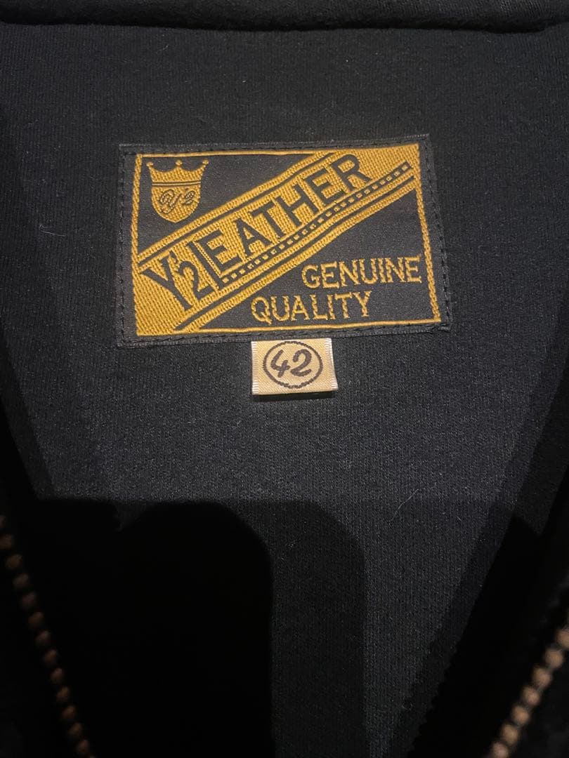 Y’2 LEATHER ワイツーレザー　パーカー　スエード　サイズ42 黒