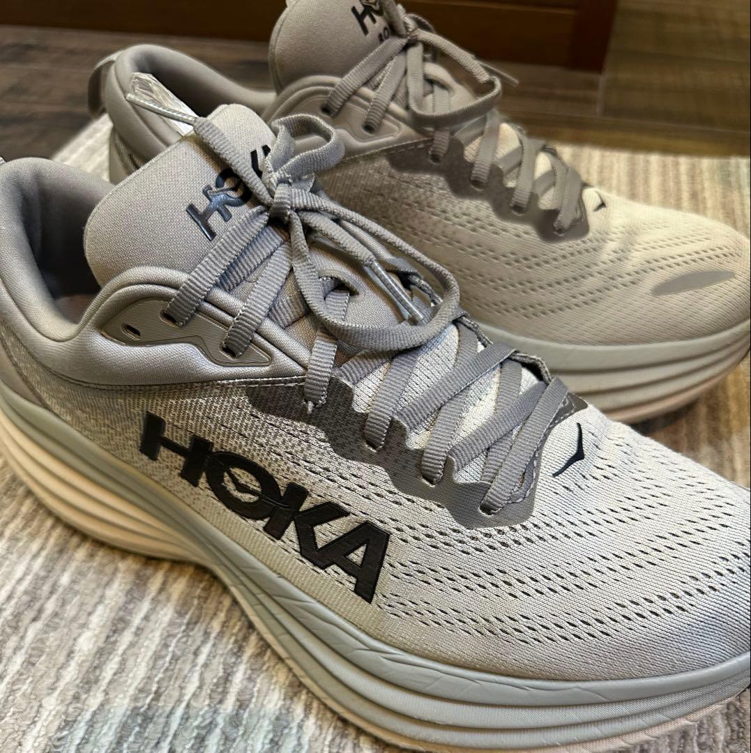 HOKA BONDI 8 グレー メッシュスニーカー 29cm