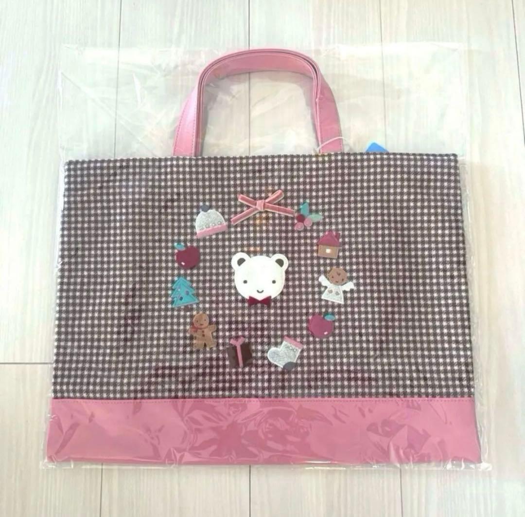 新品ファミリア　デニムバッグ　ピンク　クリスマス　ホリデー トートバッグ