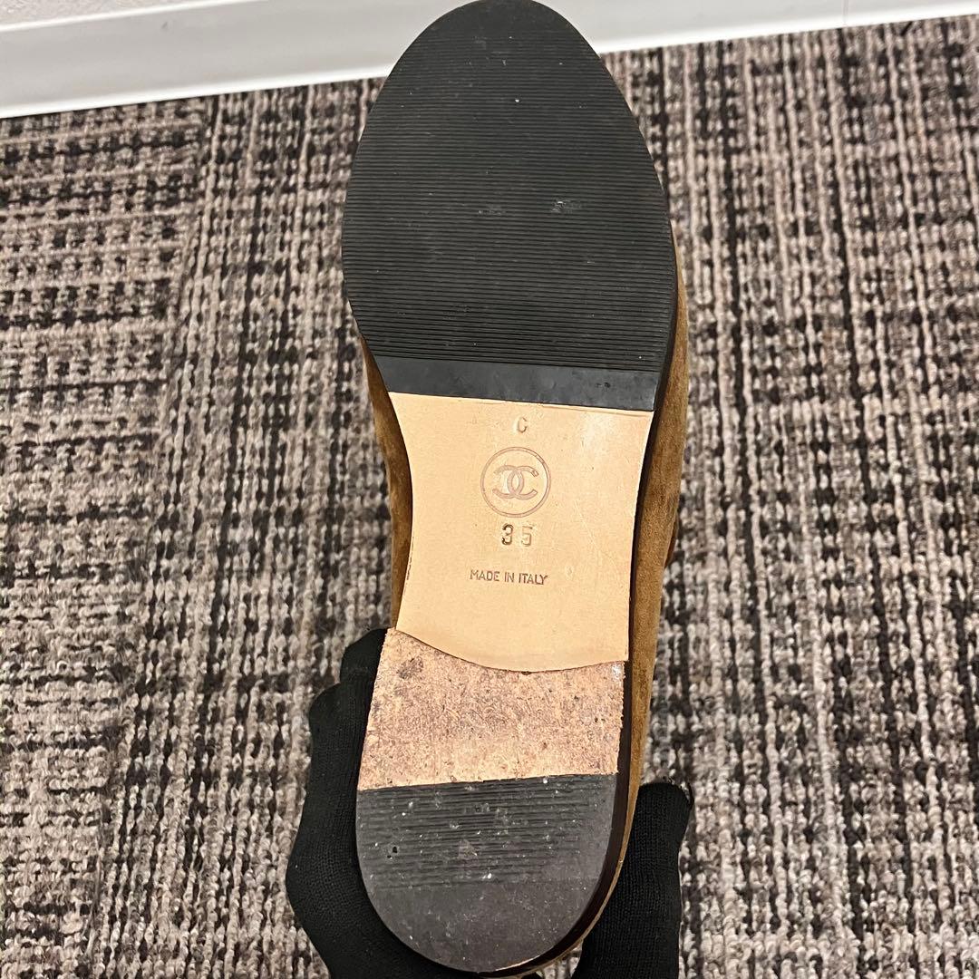 CHANEL シャネル レースアップ スエード ショートブーツ 35 ロゴ刻印