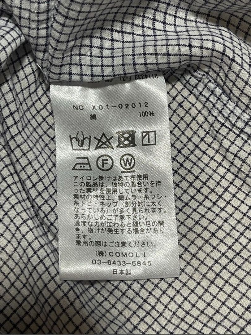 COMOLI KHADI コットン　プルオーバーシャツ size２