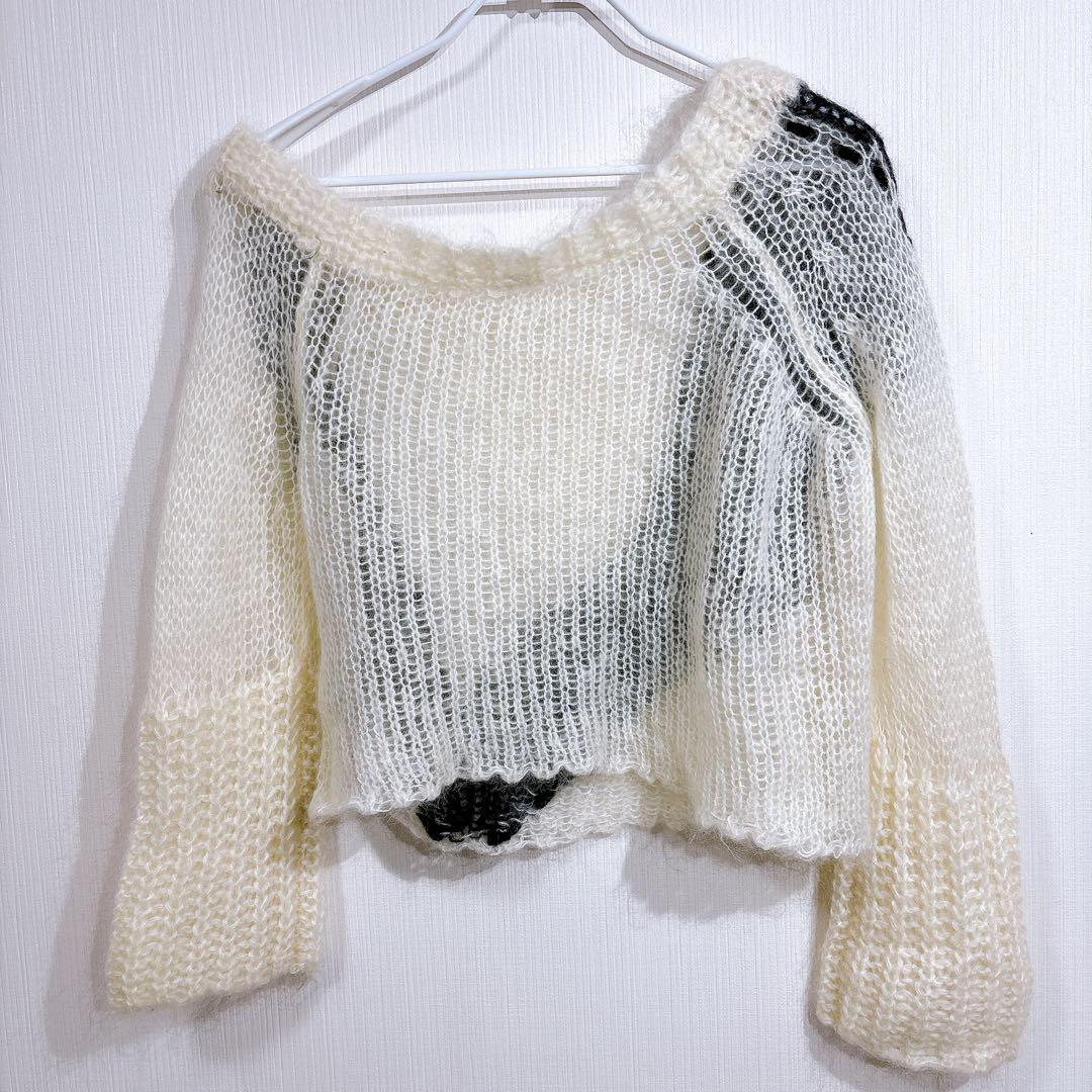即完売品THEREDTHREAD S big symbol knit white
