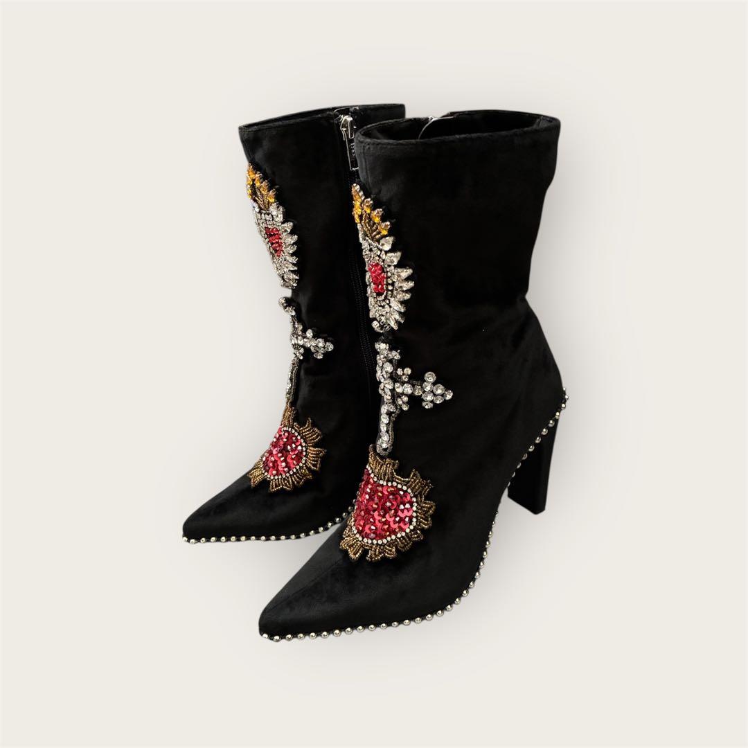 【激レア】YELLO ブーツ ビジュー　y2k 平成ギャル