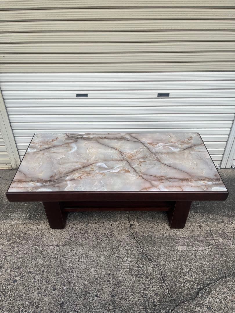 レトロ オールドカリモク センターテーブル 大理石調 カリモク レトロ家具