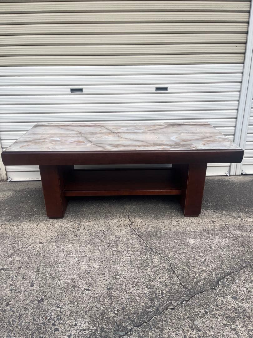 レトロ オールドカリモク センターテーブル 大理石調 カリモク レトロ家具