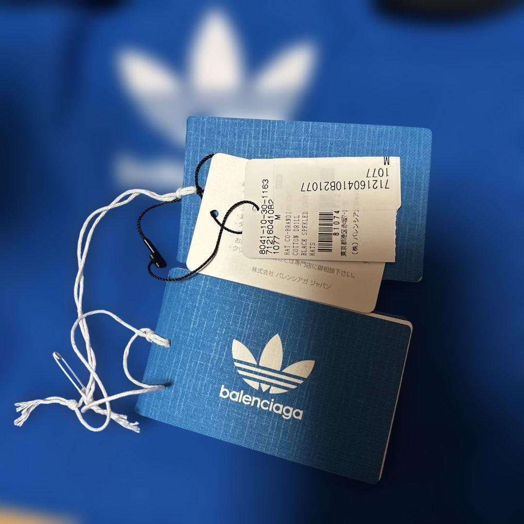 balenciaga adidasブラック ストライプ キャップ M