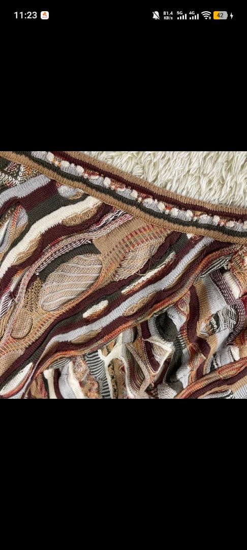 希少カラー 90s TUNDRA XL 立体3Ｄニット COOGI風 古着