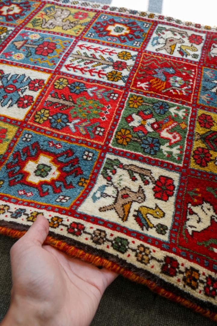 108x65cm 手織り ペルシャ絨毯　カシュカイ族