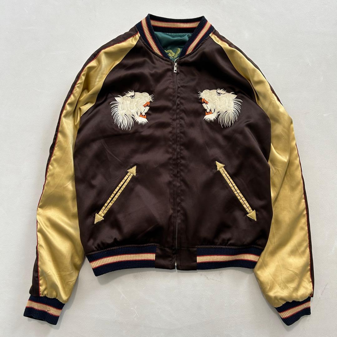 Lサイズ 東洋 スカジャン リバーシブル 白虎 日本地図 M18280