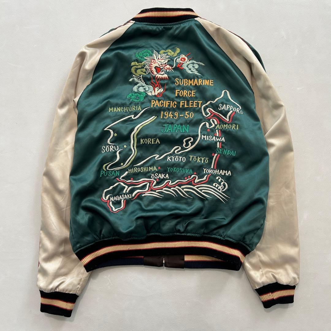 Lサイズ 東洋 スカジャン リバーシブル 白虎 日本地図 M18280