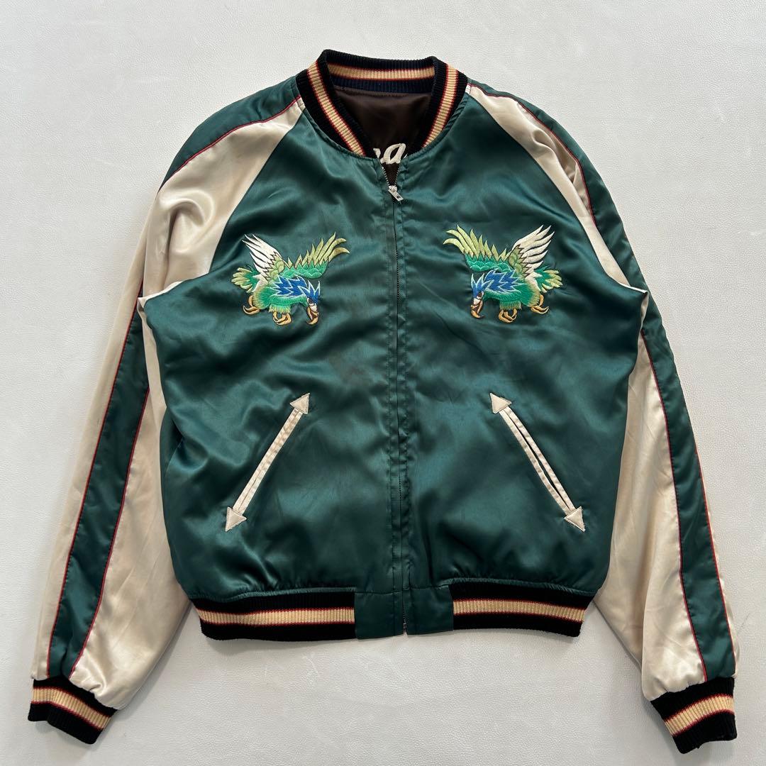 Lサイズ 東洋 スカジャン リバーシブル 白虎 日本地図 M18280