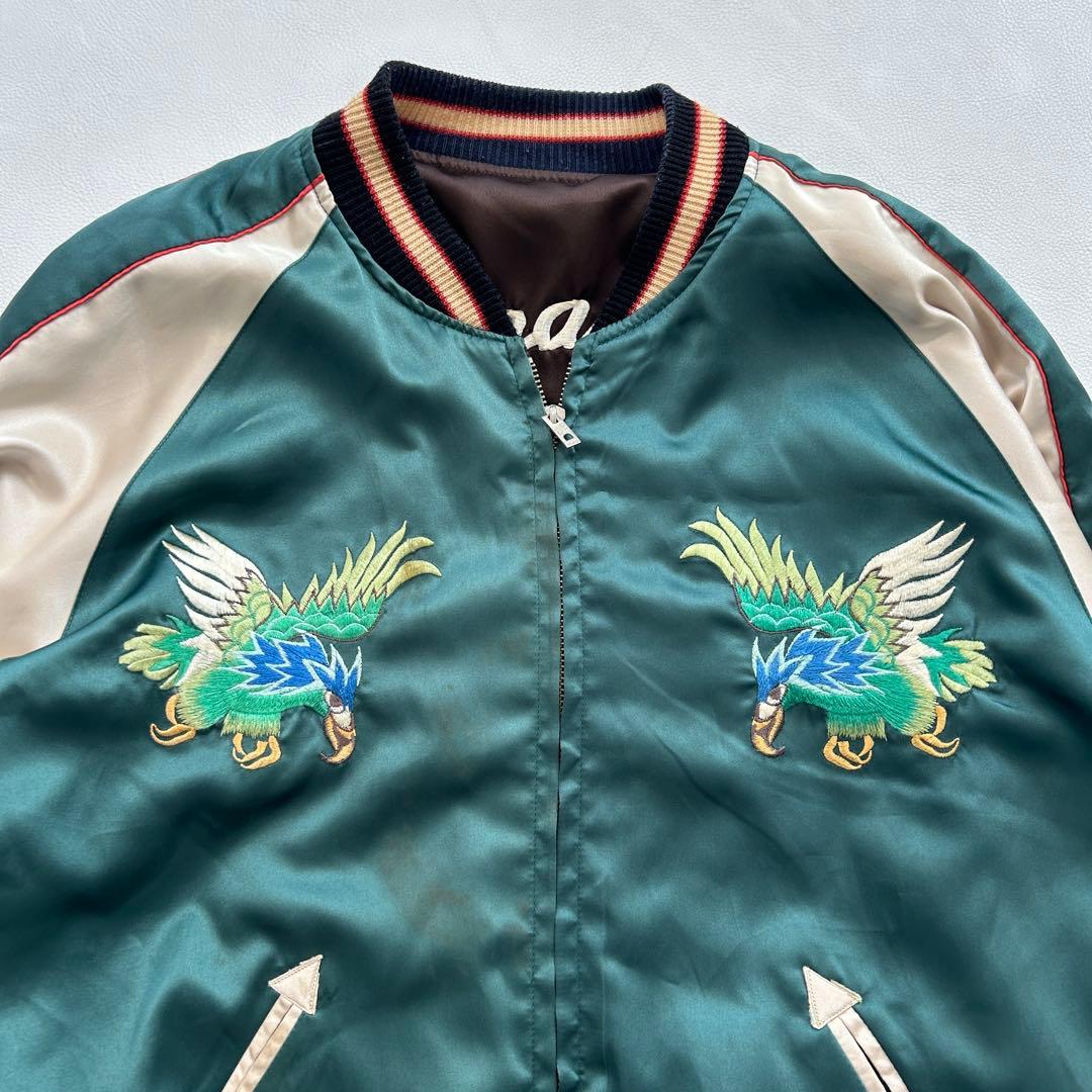 Lサイズ 東洋 スカジャン リバーシブル 白虎 日本地図 M18280