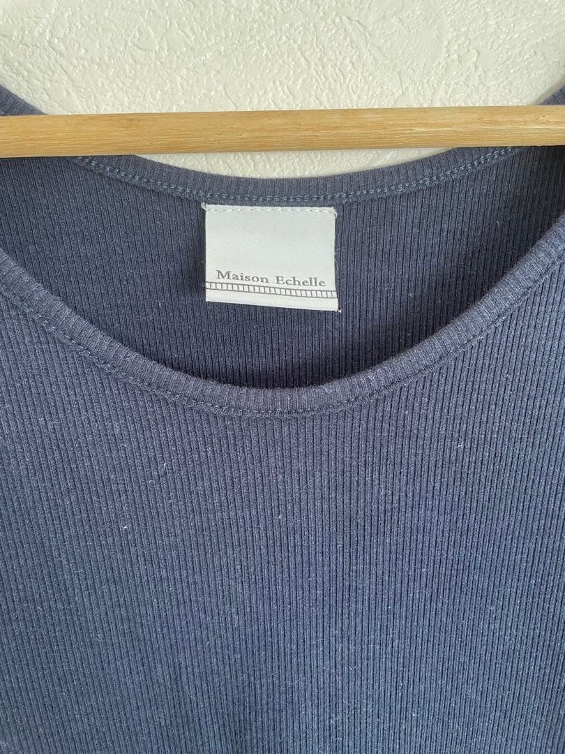 メゾンエシェル　タンク付レースシャツ　ネイビー