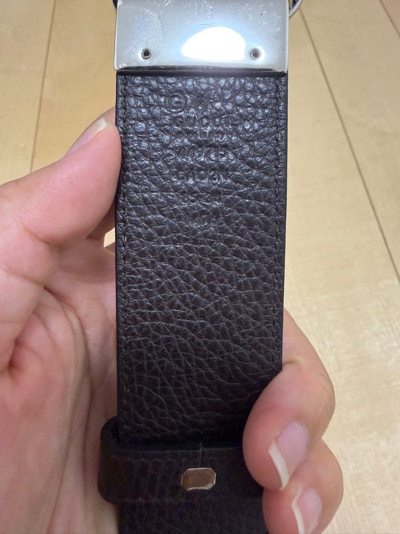 グッチ GUCCI メンズベルト/リバーシブル ブラック ブラウン 449715