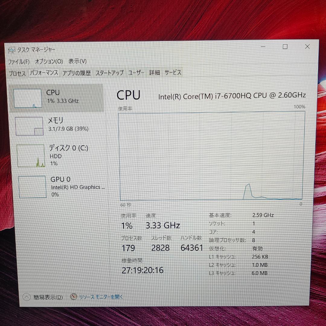 富士通　LIFEBOOK　ノートPC　Core i7　RAM8GB　HDD1TB