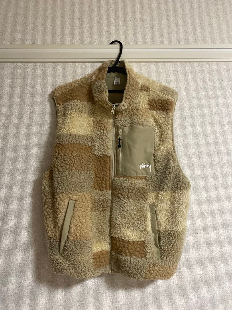 Stussy パッチワーク フリースベスト