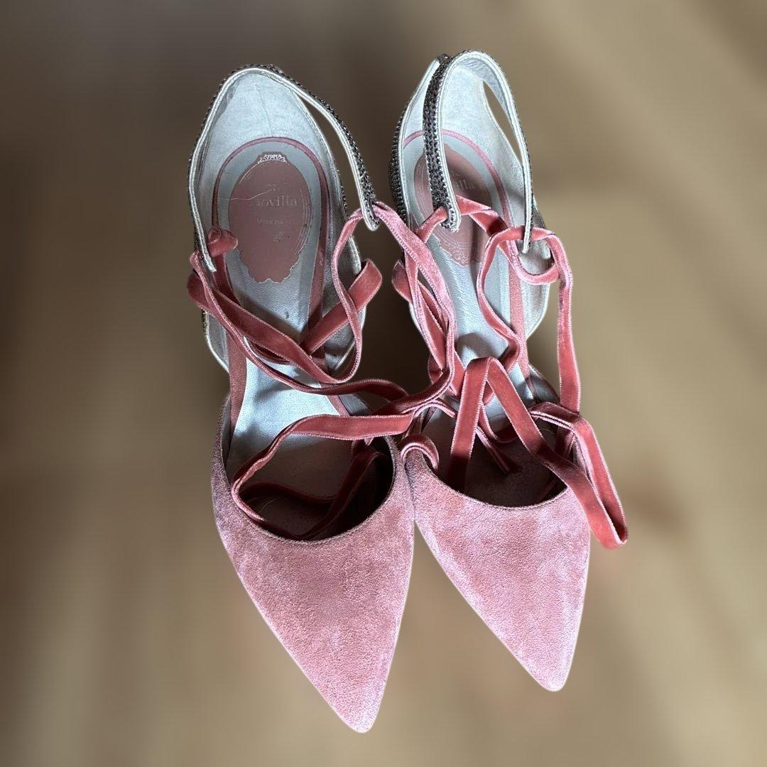 RENE CAOVILLAキラキラストーンパンプス