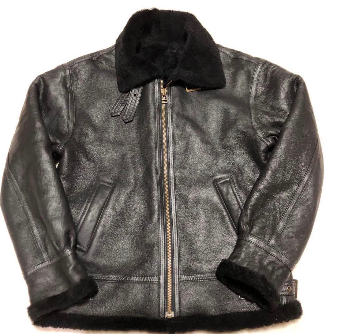【即日発送】美品　本革　ムートン　ボア B-3 フライトジャケット　レザー　羊革