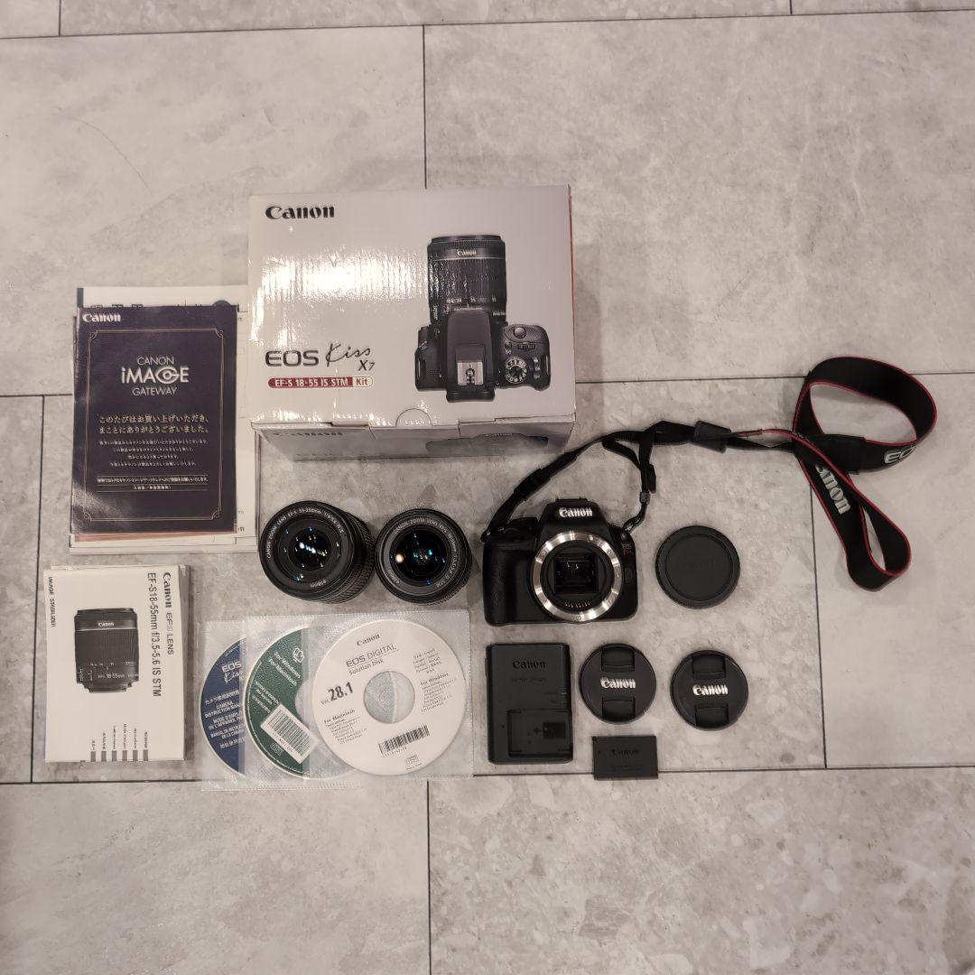Canon EOS Kiss X7 ダブルズームキット　外箱、保証書付き