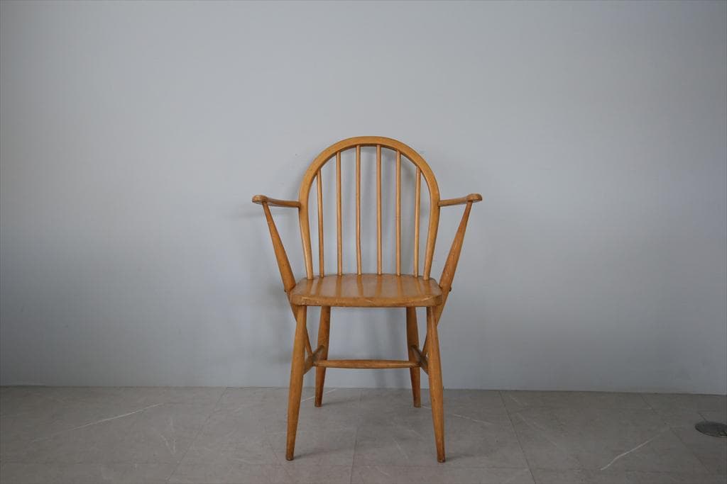 英国アンティークCC41製ERCOLアーコールアームチェア木製イス(91-257