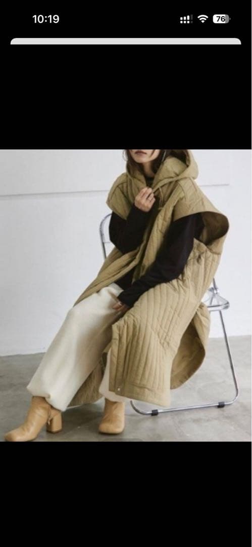 まゆ様★TODAYFUL★フード付きキルティングロングベスト★美品★