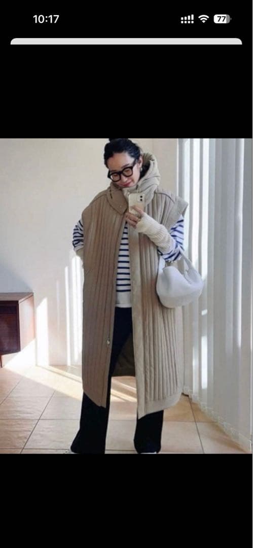 まゆ様★TODAYFUL★フード付きキルティングロングベスト★美品★