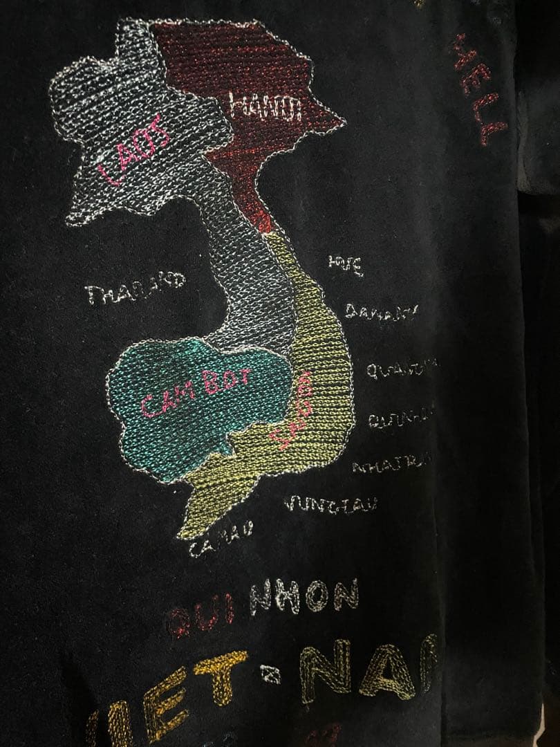 aldies メンズM パーカー　ベトジャン　スカジャン　ベロア　刺繍　ベトナム