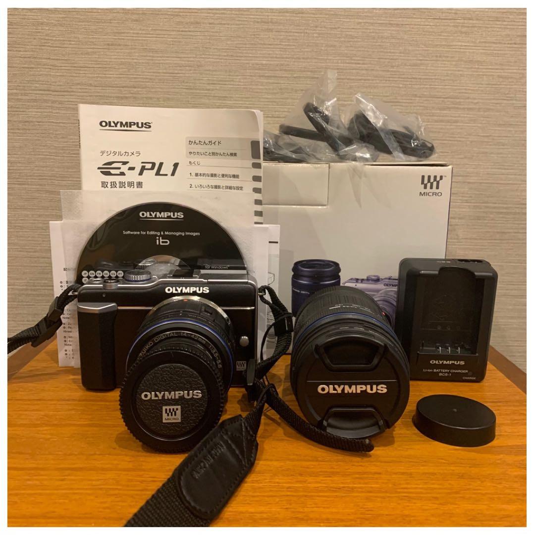 アイナさま用【OLYMPUS】E−PL1 Wズームキット BLACK ミラーレス