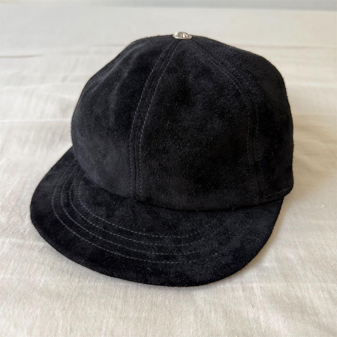 美品 LEATHER&SILVER MOTO レザーキャップ 黒 モトレザー