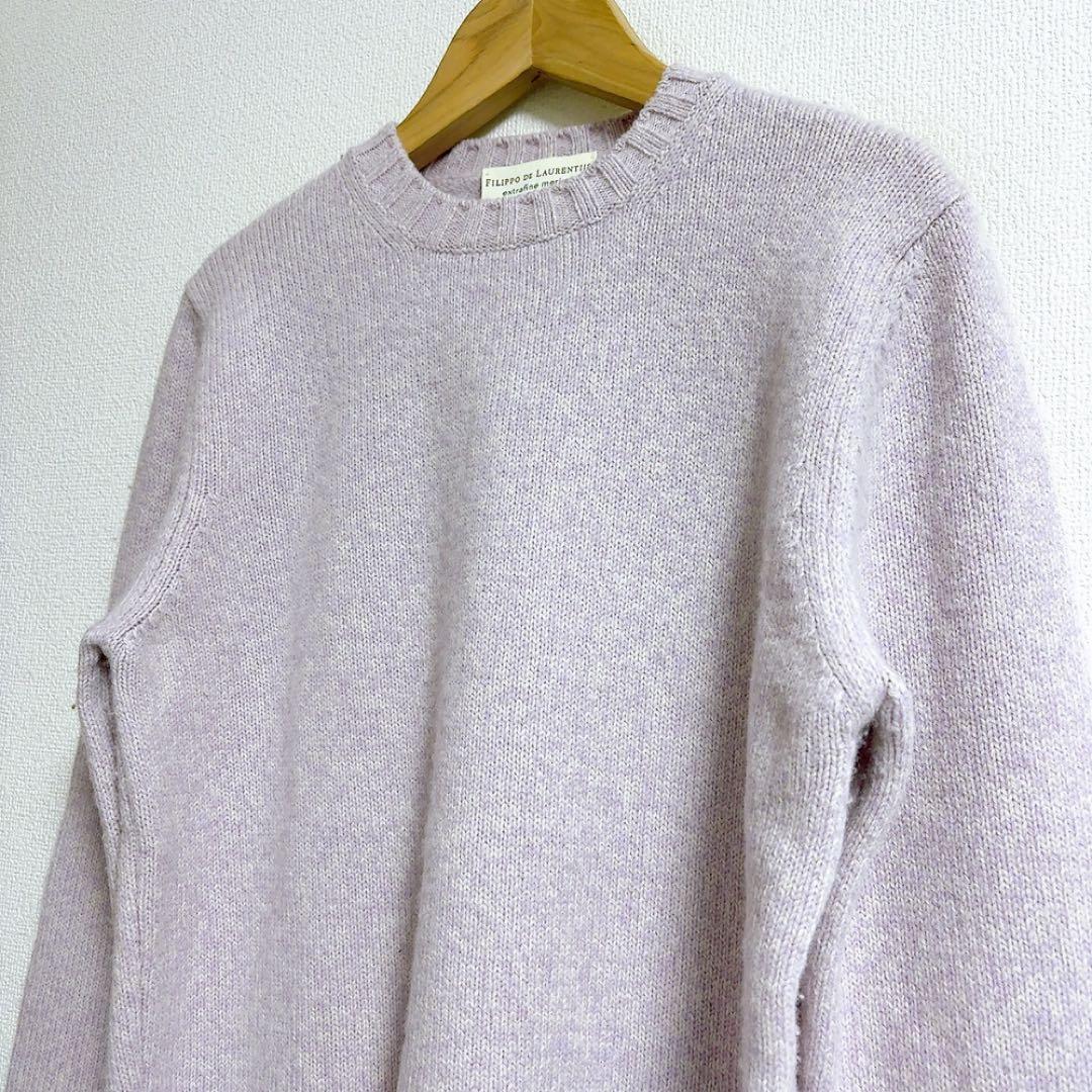 ま*ん様 FILIPPO DE LAURENTIIS✨ラベンダー　クルーネック