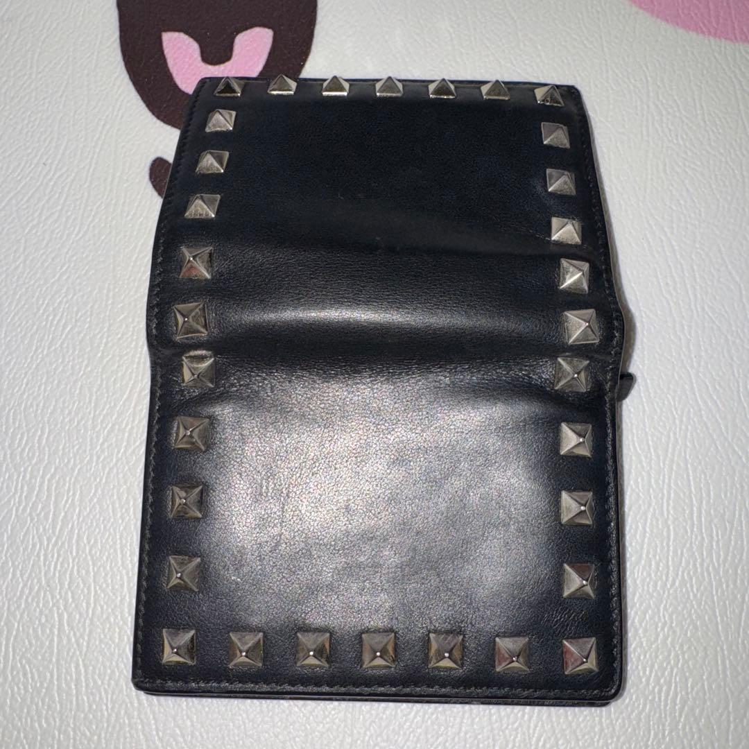 VALENTINO スタッズ 二つ折り財布 黒