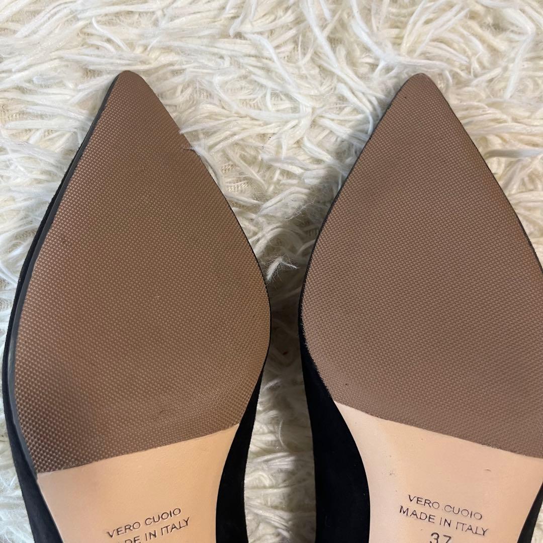 NEBULONI E. ネブローニ　スエードポインテッドトゥヒールパンプス　37