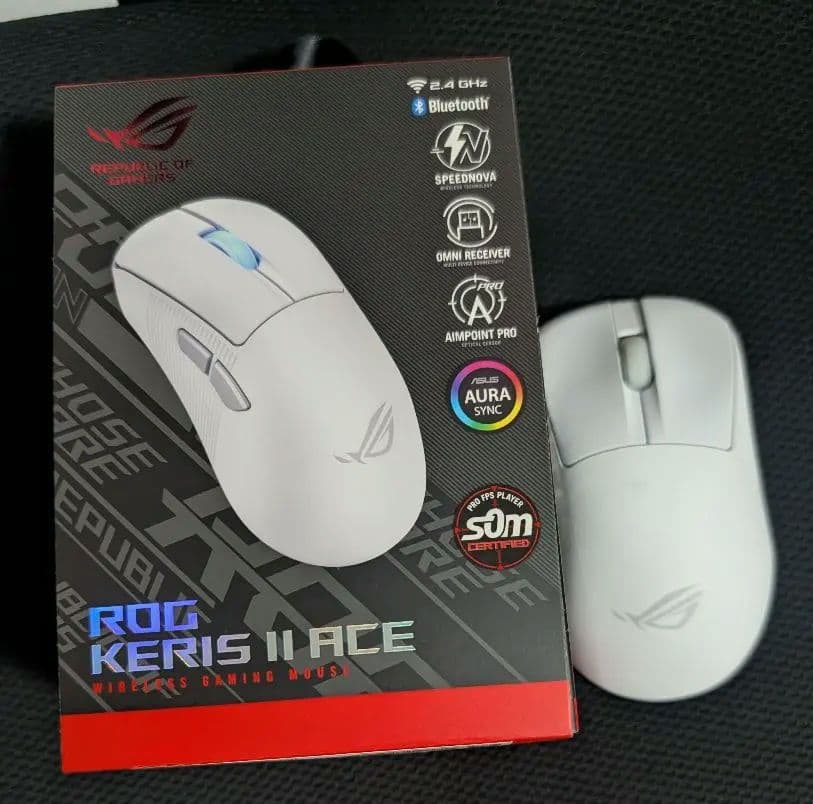 ASUS ROG Keris II ACE ホワイトワイヤレスマウス