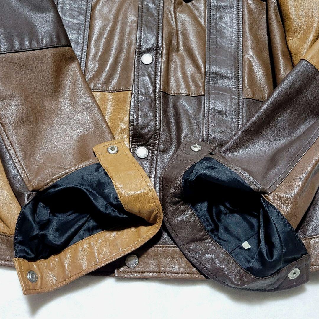 【デゼニマン】さん専用✨バーバリー　レザージャケット パッチワーク ノバチェック