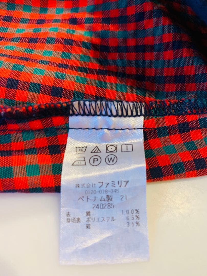 ⭐︎美品⭐︎familiar⭐︎ワンピース⭐︎ジャンパースカート⭐︎赤チェック⭐︎80cm