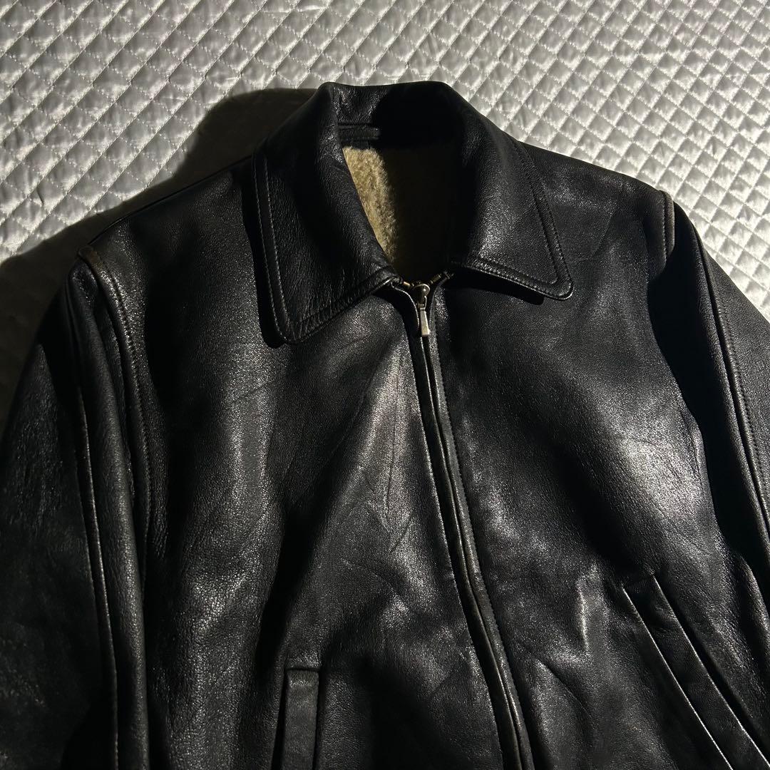 50s~60s VINTAGE ドイツ ジップシングルレザージャケット riri