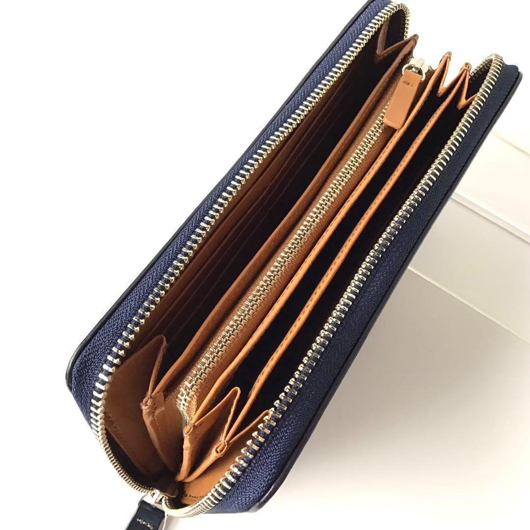 【新品】ヴィヴィアン✨カラーステッチ ラウンドファスナー 長財布 ネイビー