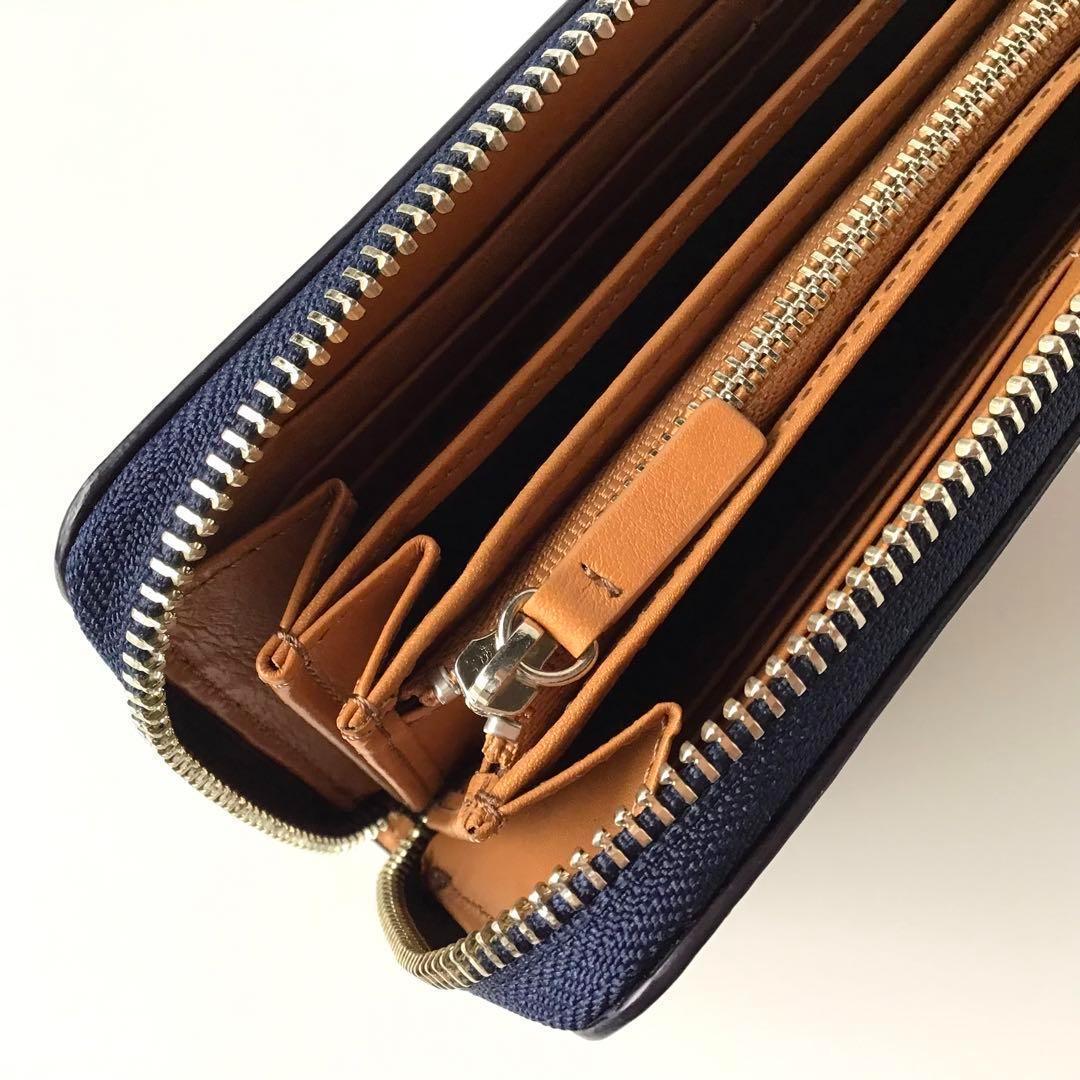 【新品】ヴィヴィアン✨カラーステッチ ラウンドファスナー 長財布 ネイビー