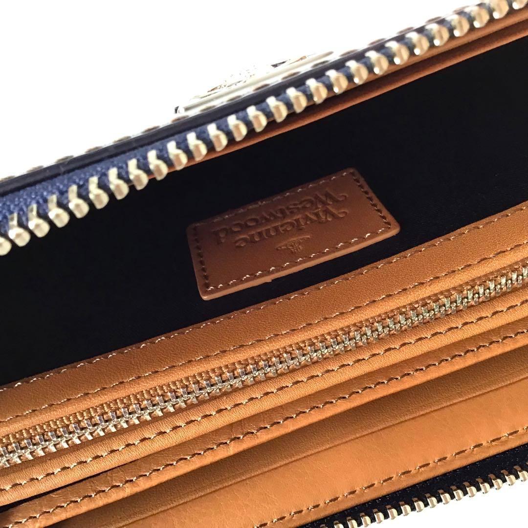 【新品】ヴィヴィアン✨カラーステッチ ラウンドファスナー 長財布 ネイビー