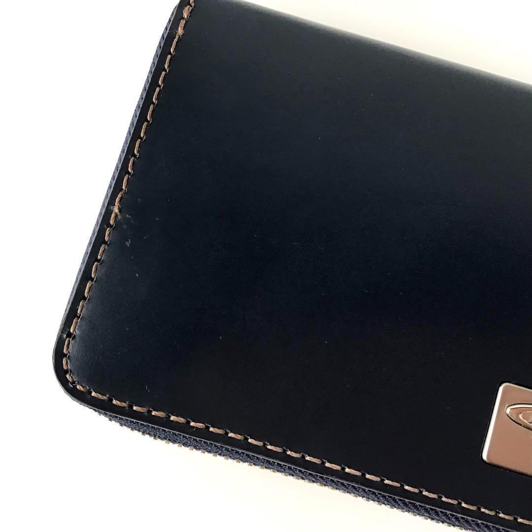 【新品】ヴィヴィアン✨カラーステッチ ラウンドファスナー 長財布 ネイビー