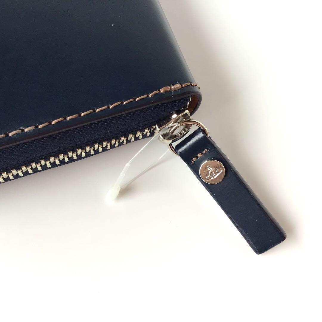 【新品】ヴィヴィアン✨カラーステッチ ラウンドファスナー 長財布 ネイビー