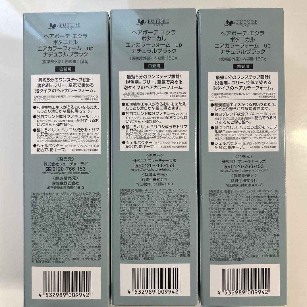 ヘアボーテ エクラ ボタニカルエアカラーフォーム up ナチュラルブラック 3本