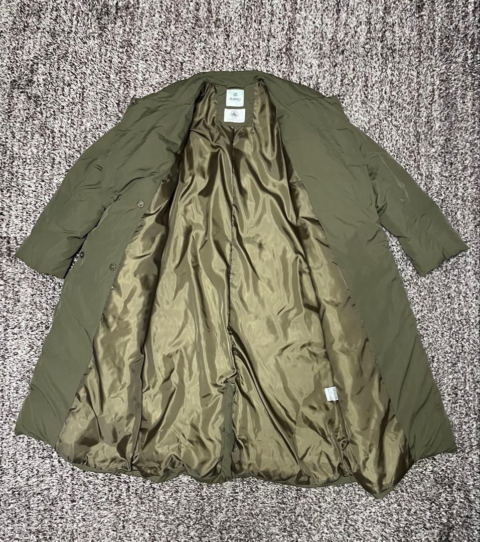 オリーブ色 ロングダウンジャケット