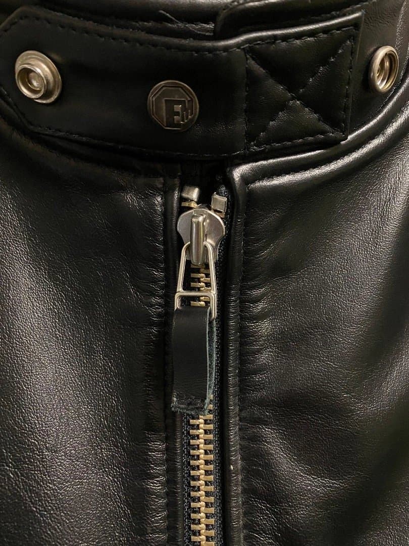 黒　牛革　レザーシングルライダースジャケット(韓国製) サイズ　L