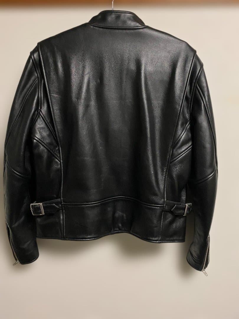 黒　牛革　レザーシングルライダースジャケット(韓国製) サイズ　L