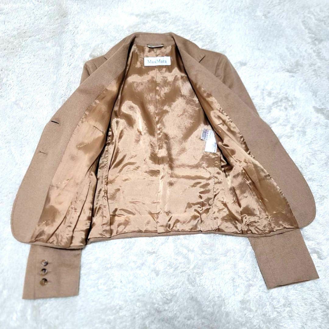 美品 マックスマーラ セットアップ 最高級 キャメル 白タグ 38 36
